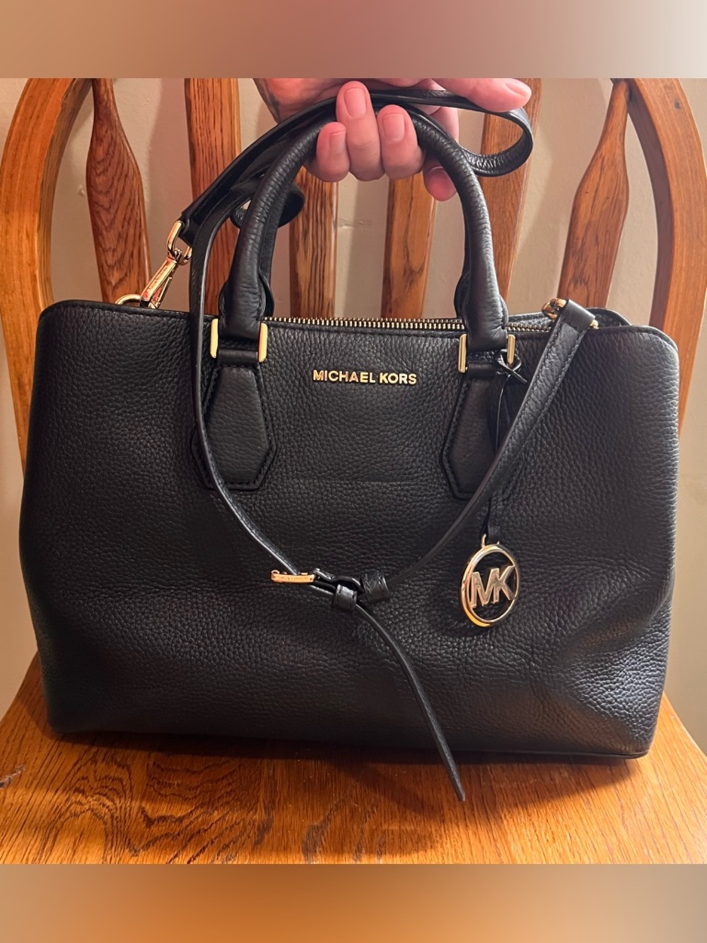 Michael Kors Camille Large Pebbled Leather Satchel